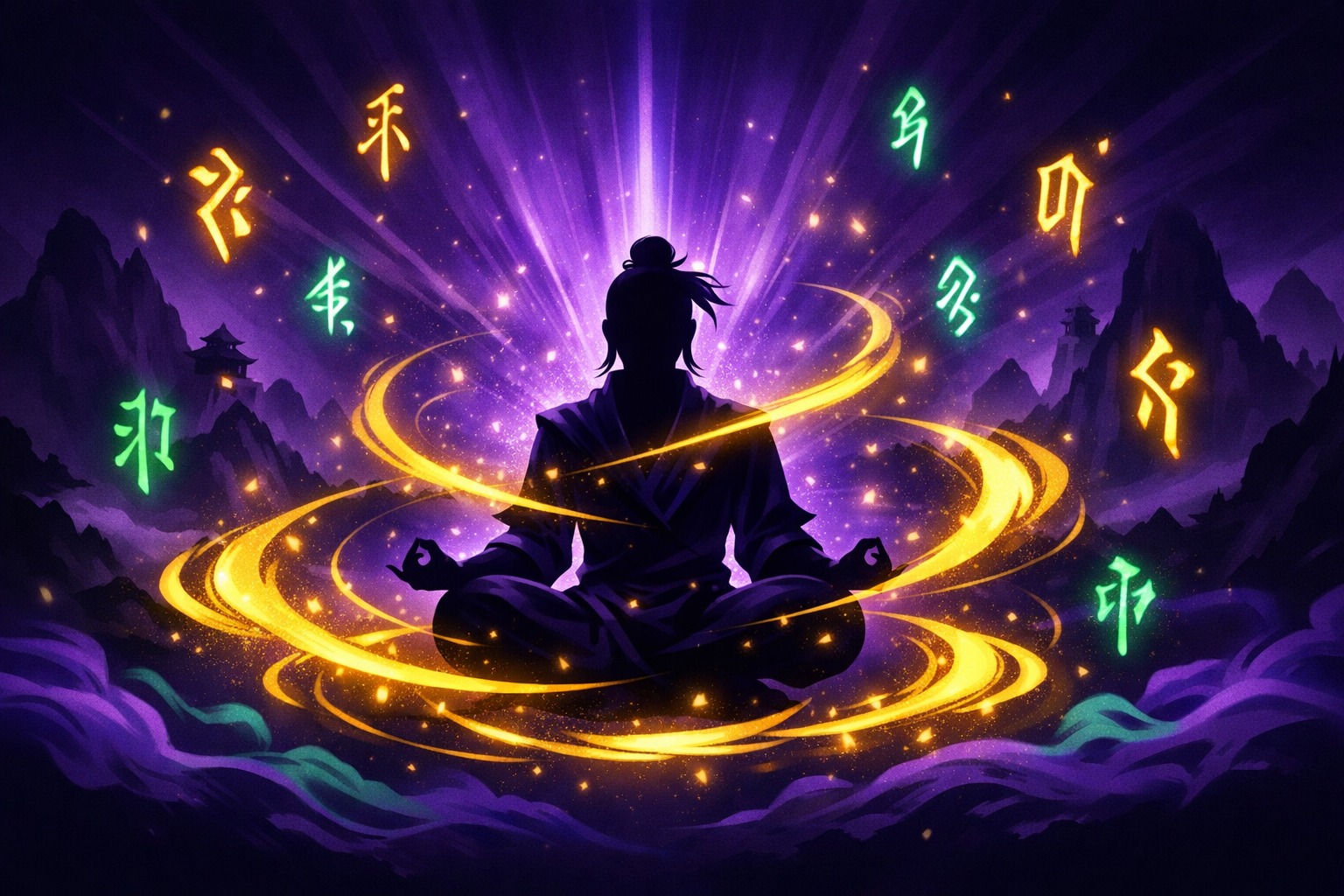 Hệ thống cảnh giới Vũ Cực Thiên Hạ - tu tiên giả thiền định giữa năng lượng huyền bí