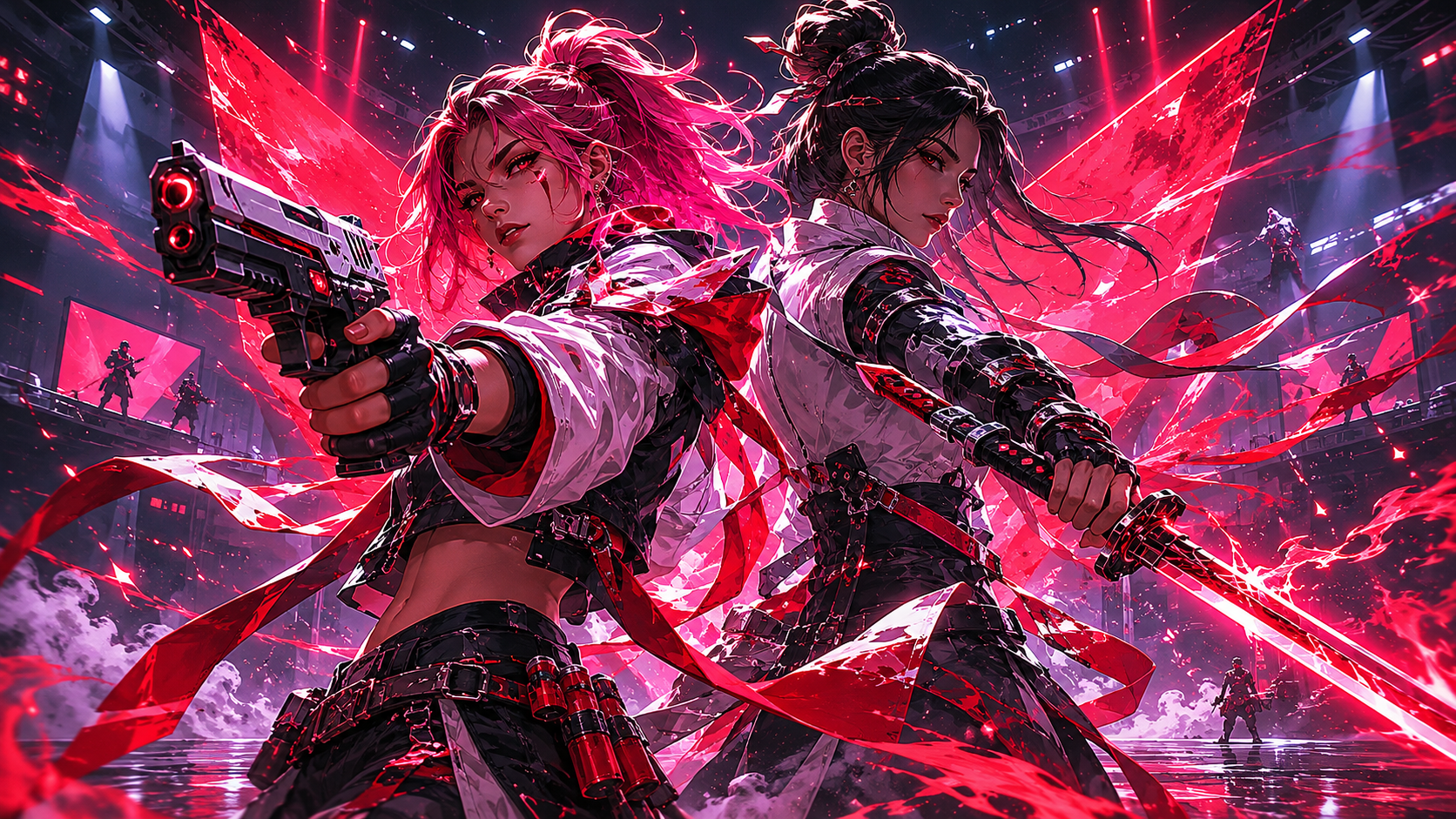 Cách lên rank Valorant nhanh 2026 — minh hoạ Reyna và Jett back-to-back stadium Episode 11