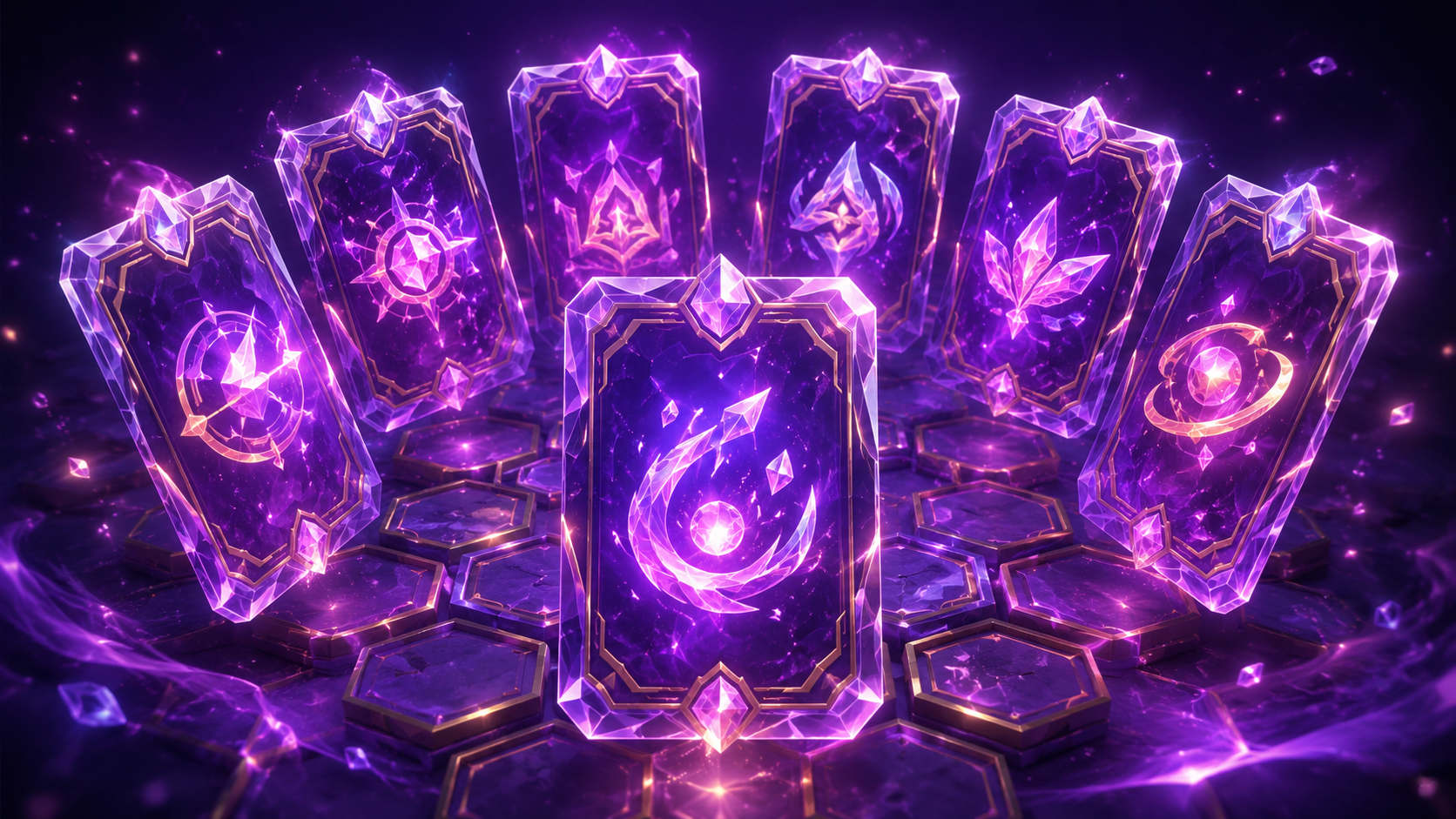 TFT Set 18 augment mới - minh hoạ thẻ Lõi Sức Mạnh trên bàn cờ hexagon